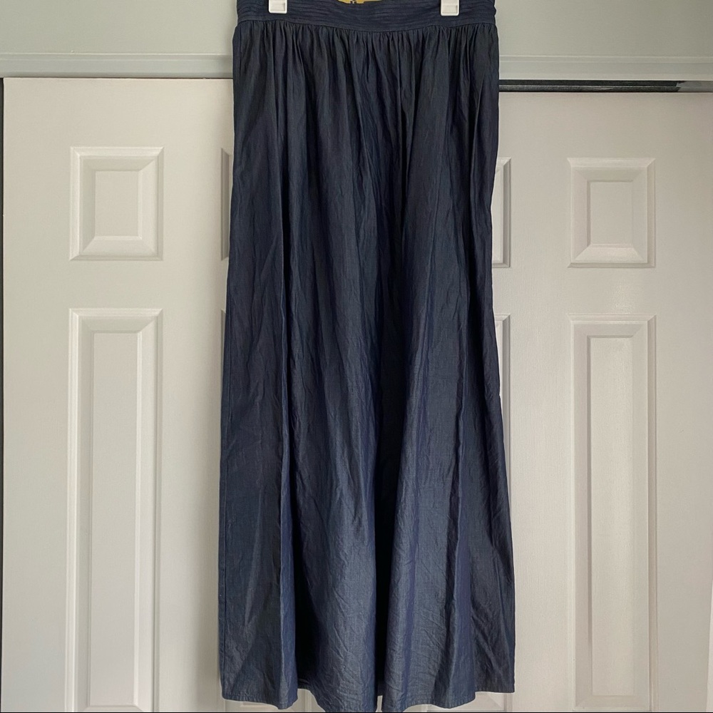 eSkakti chambray maxi skirt